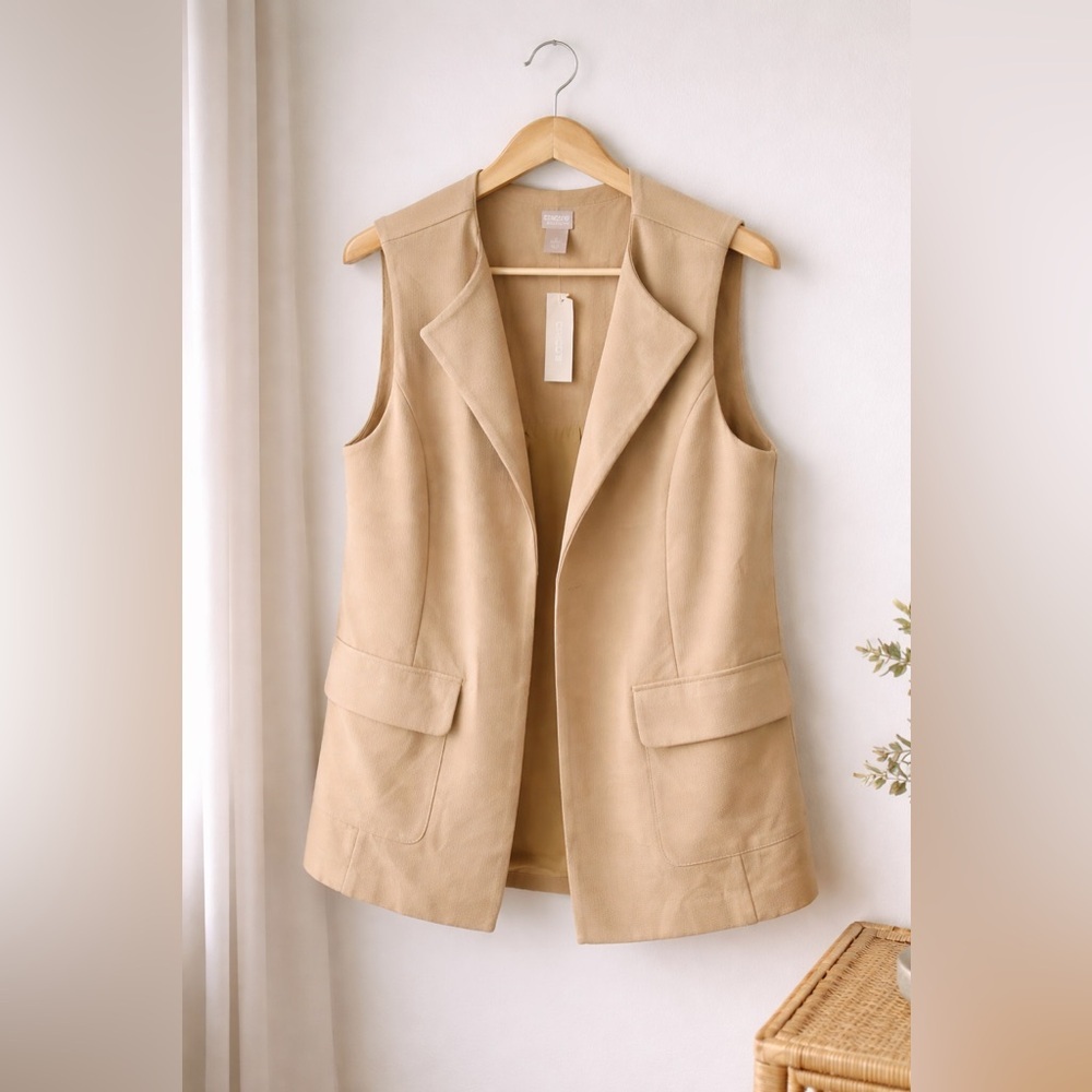 Chico's Beige Sleeveless Vest